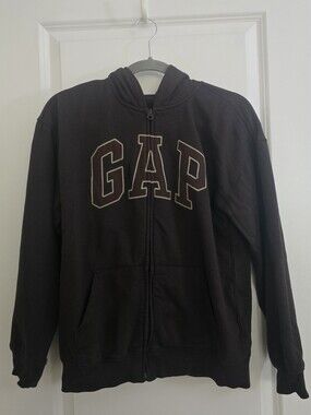 GAP Brown Logo Zip-Up Hoodie